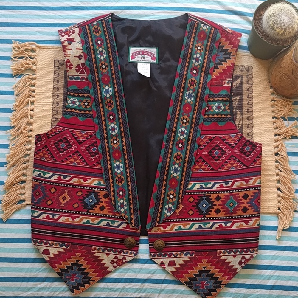 Vintage southwestern 100% cotton vest